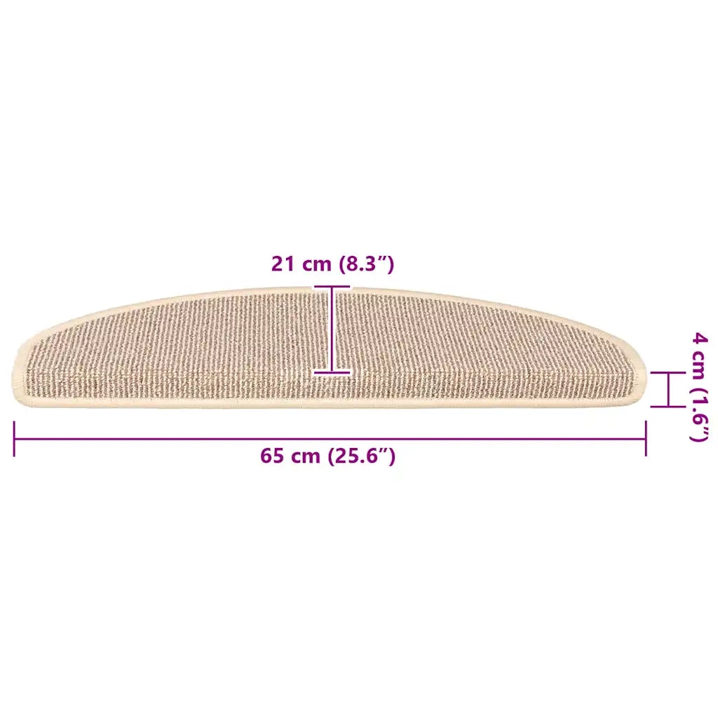 Tappetini per scale 15 pz 65x21x4 cm Bianco e Marrone Semicircolari Grandi 149860