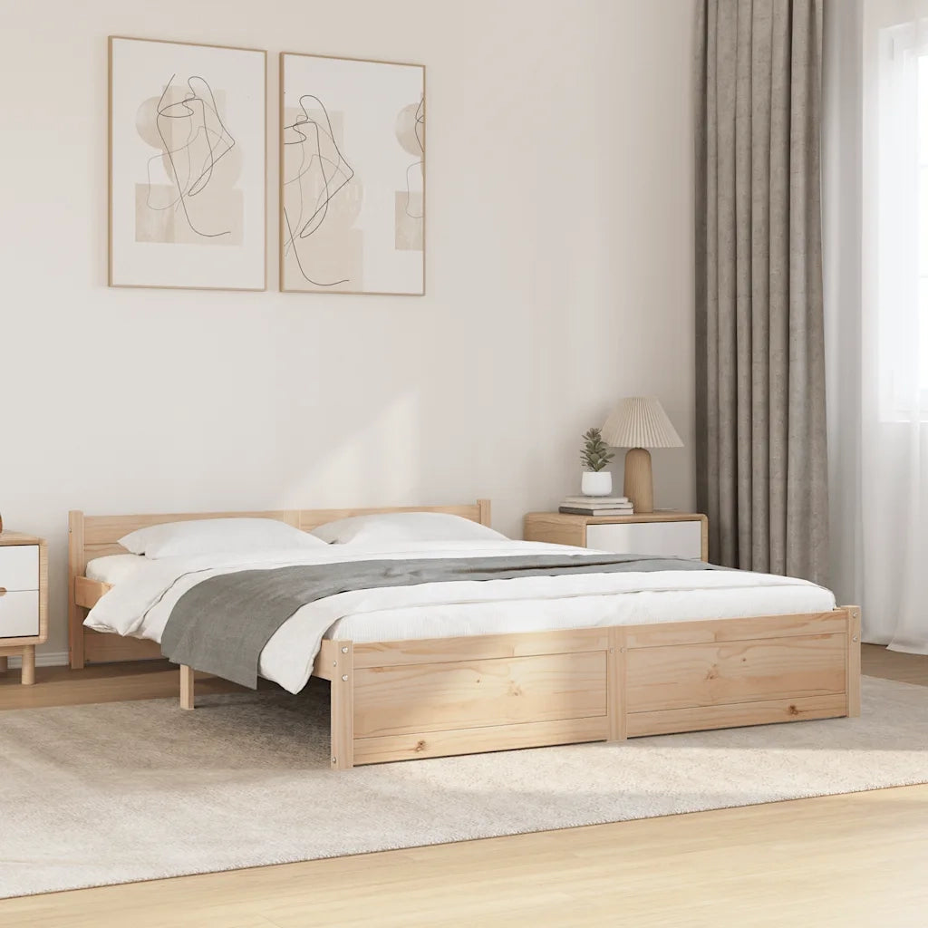 Giroletto-Struttura Letto in Legno Massello 135x190 cm Double 119346