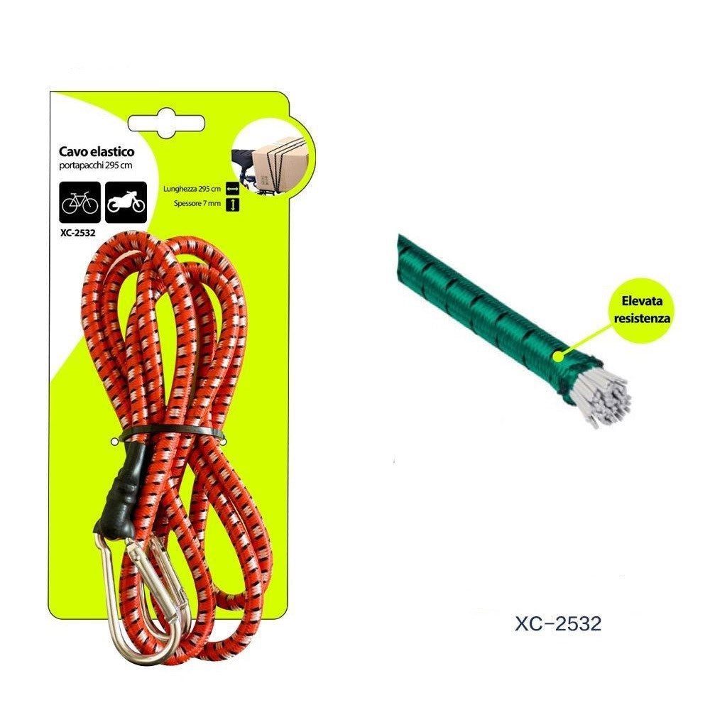 Trade Shop - Cavo Elastico Portapacchi 295cm Per Bici Motocicletta Cinghia Imballaggi Xc-2532 -