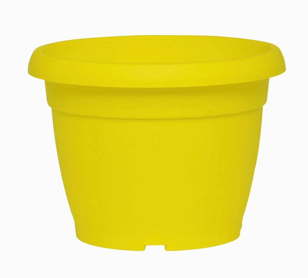 Vaso Fiori Similcotto Spazzolato Diametro 22 Giallo Set 5 Pezzi - Arca