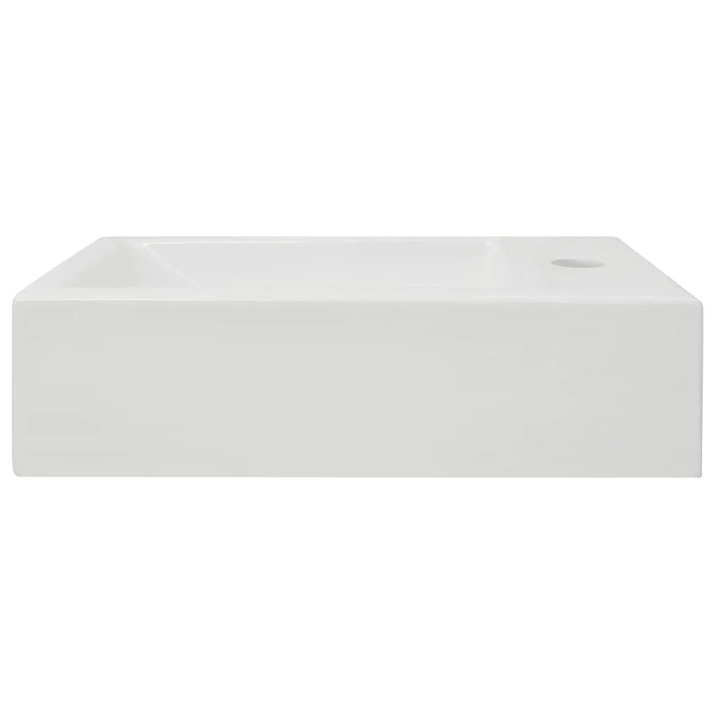 Lavabo da bagno con foro per rubinetto 46 ​​x 25,5 cm ceramica bianca 02_0002530