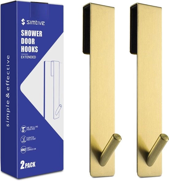 Hanger per doccia estesa - 2 pezzi - asciugamani - finitura oro