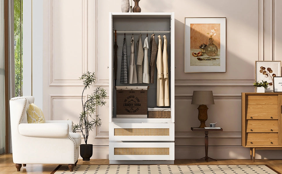 ARMADIO con doppie ante, 70 x 55 x 170 cm, Legno, Bianco