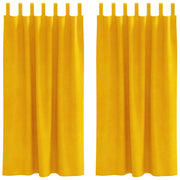 Tende Oscuranti | Tende Blackout 2 pz Giallo senape 140 x 175 cm Velluto