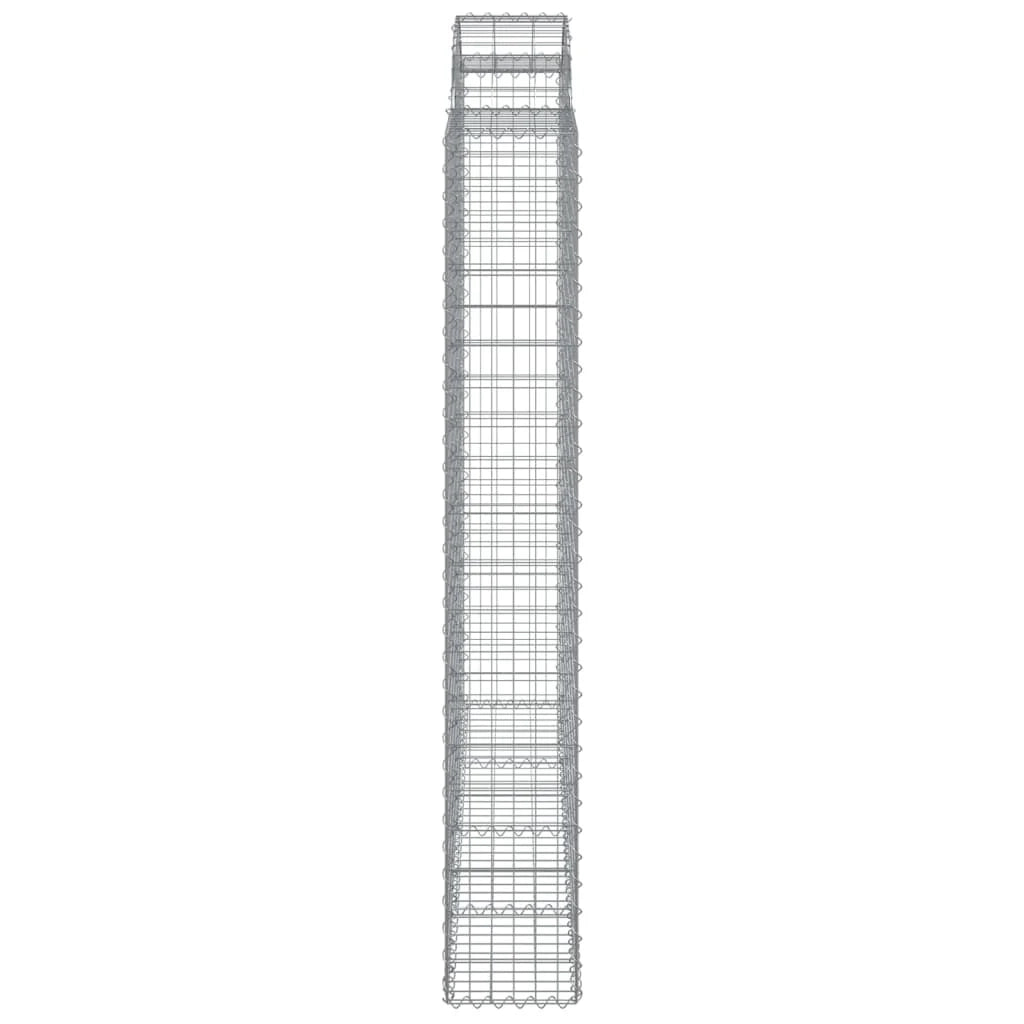 Set 2 cestini per gabbioni recinzione a gabbia muro di contenimento ad arco 200 x 30 x 200/220 cm ferro zincato Argento 02_0041335