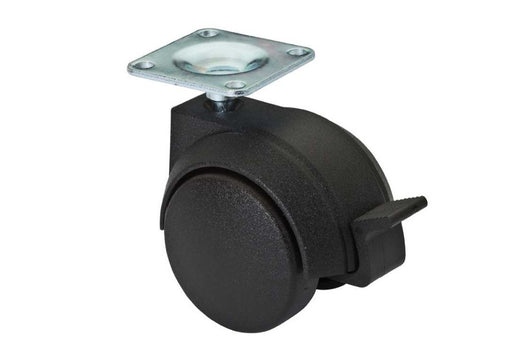 Ruota Gemellata Diametro 50 Con Freno E Piastra Set 5 Pezzi - Masidef