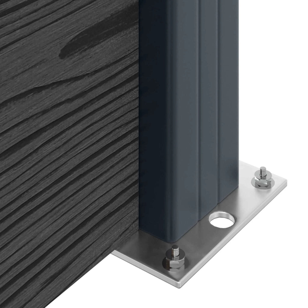 Pannello di Recinzione 6 pcs WPC e Alluminio Nero