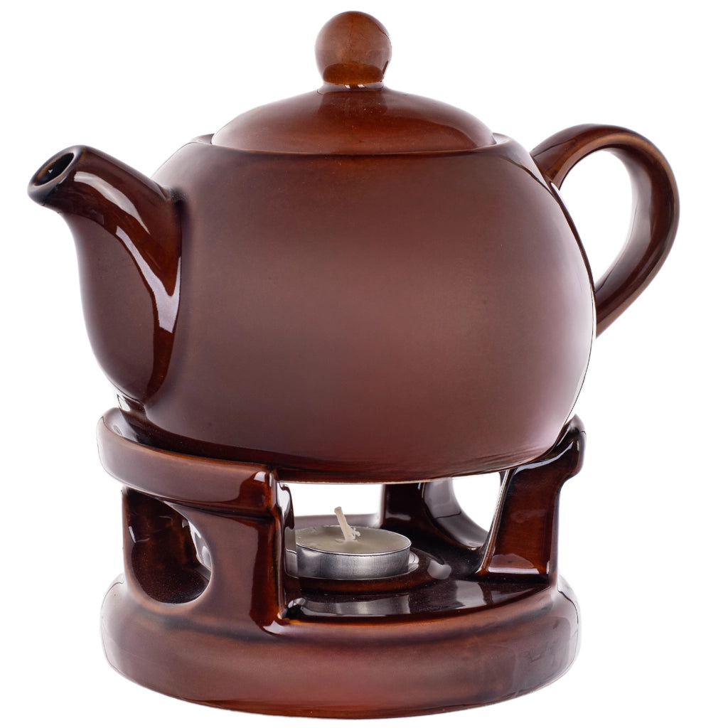 Teiera KADAX con scaldavivande, 1 litro, in ceramica, ideale come regalo.