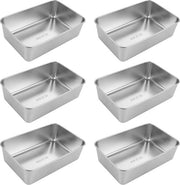 Set di 6 stampi per pane rottura, 22 x 14,5 x 6,3 cm, rettangolari, color argento, stampi per pane, torte, toast