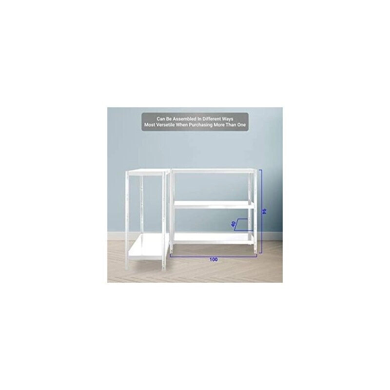 SCAFFALE IN METALLO BIANCO KIT BULLONI 100 X 40 X H 187 CM CON 5 RIPIANI