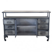 Mobile Emeric 132,5x37,5x82 h cm in Acciaio Grigio