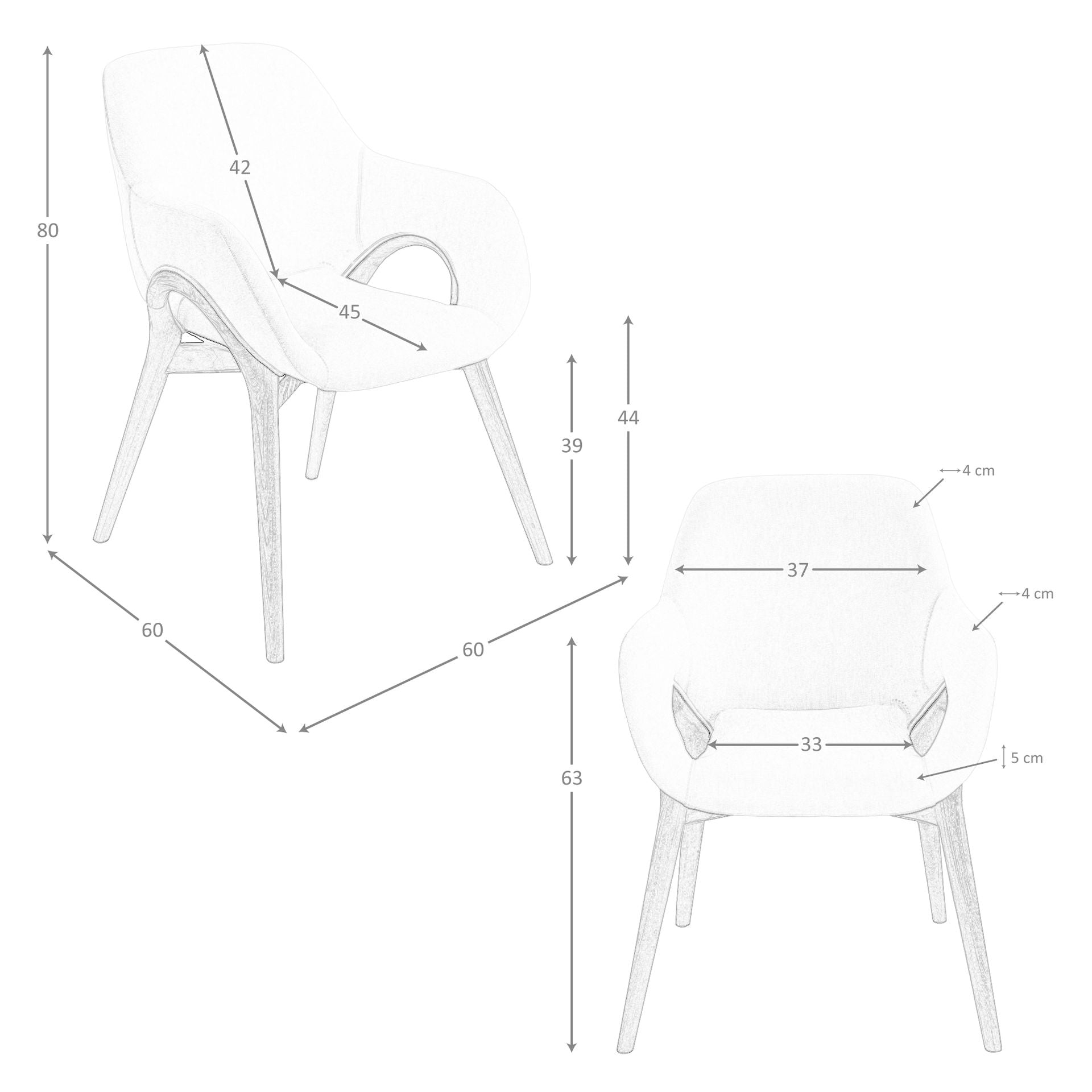 Sedia in tessuto beige