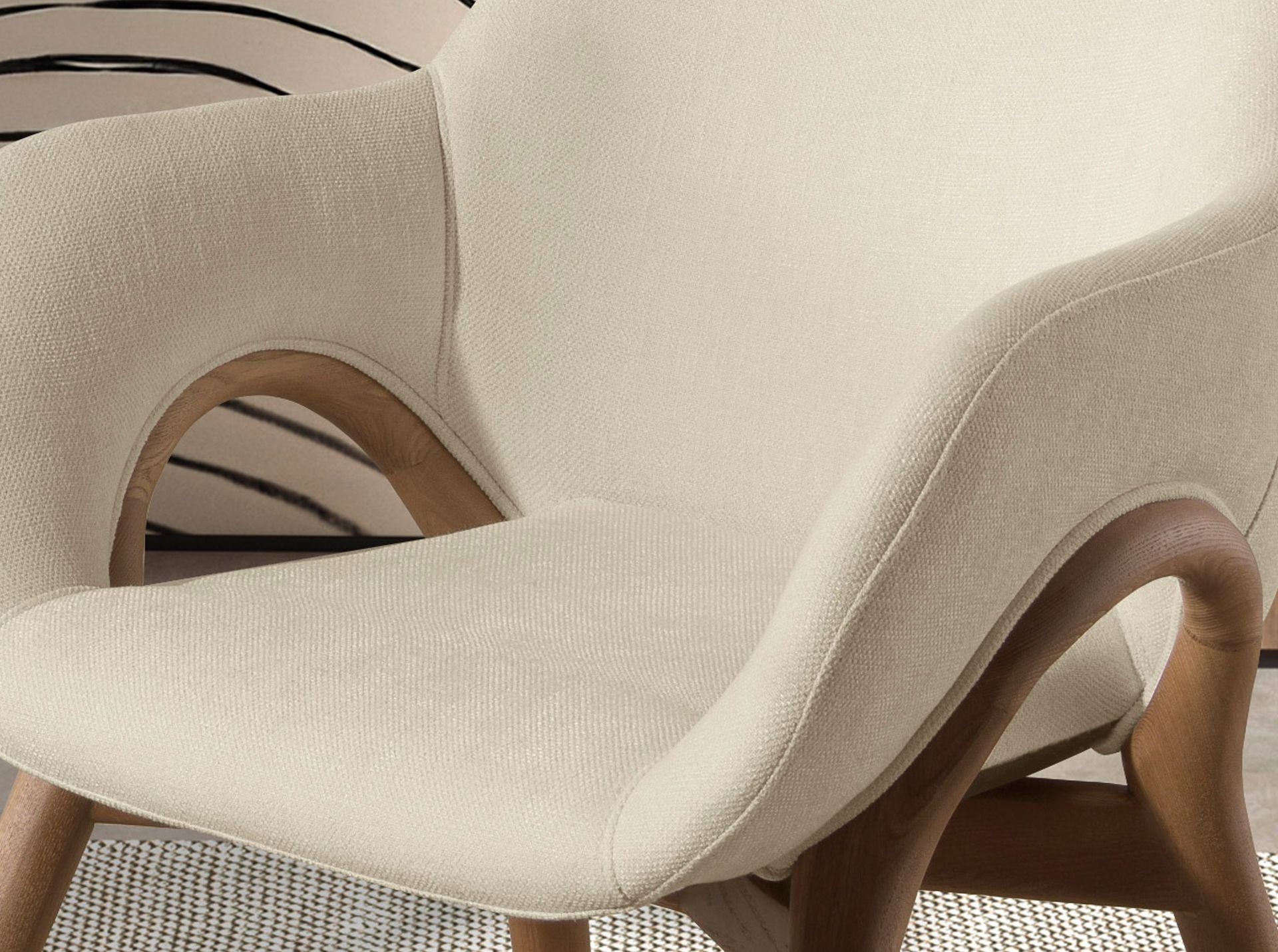 Sedia in tessuto beige