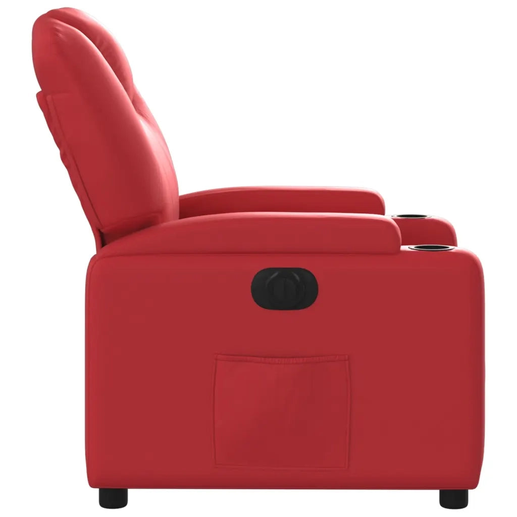 Divano Sedia-Poltrona Reclinabile Elettrica Rossa in Similpelle 636712