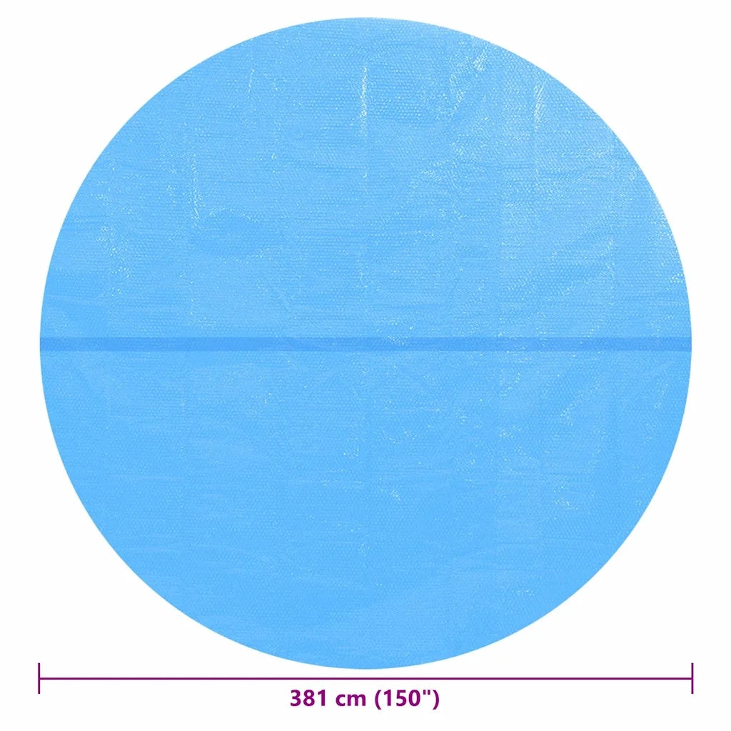 Pellicola Galleggiante Solare PE Rotonda 381 cm per Piscina Blu 90345