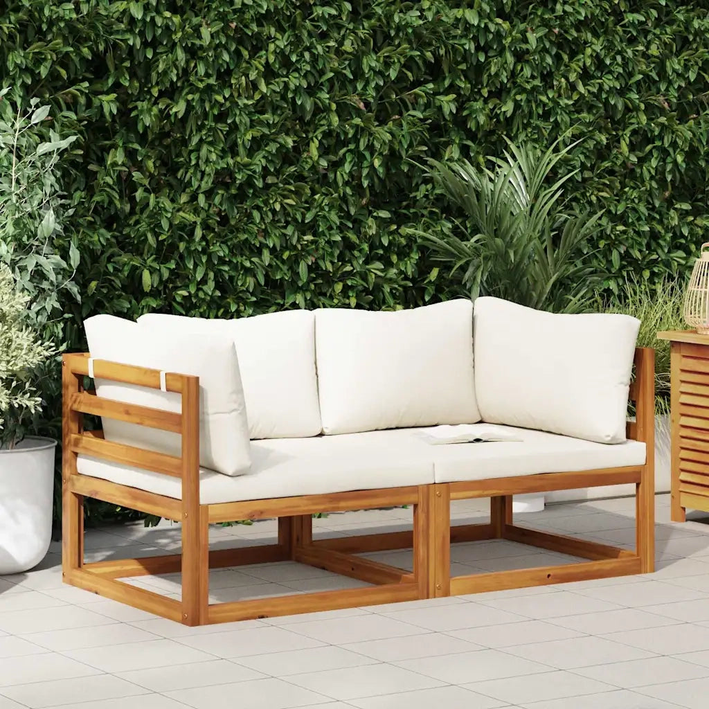 Divano | Divano da soggiorno | Sofa Modulari Angolari 2 pz con Cuscino Bianco Crema