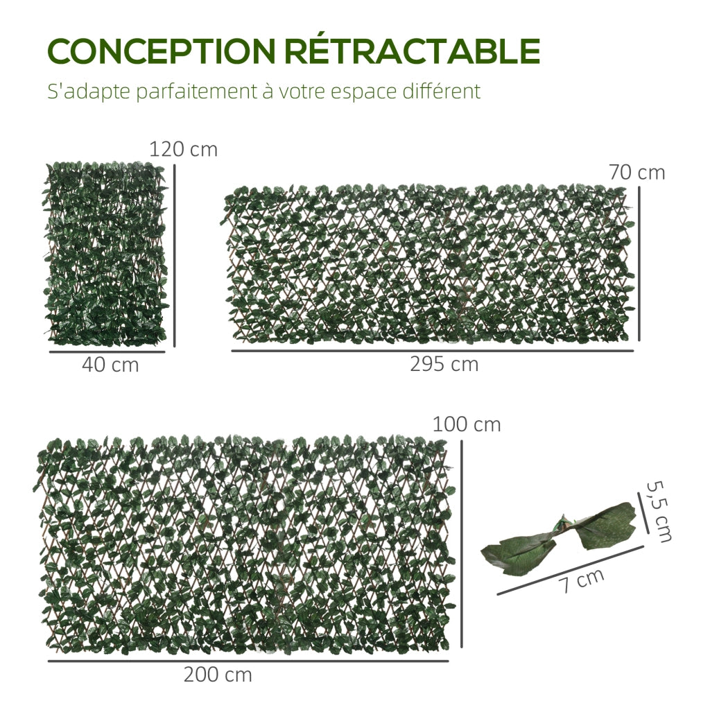 Pannello frangivista artificiale per siepe ¨C zephmum ¨C 295x70 cm verde