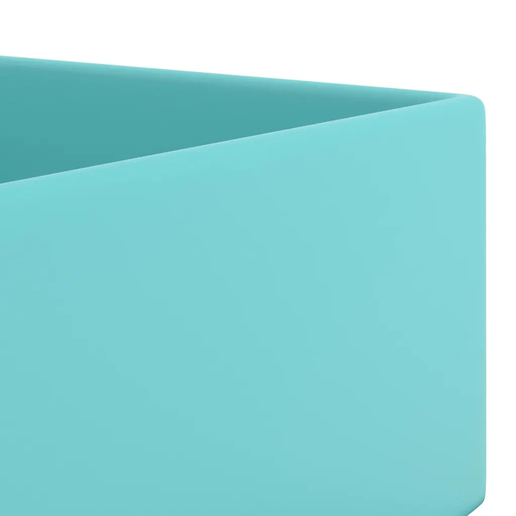 Lavandino con Troppopieno in Ceramica Verde Chiaro 146991