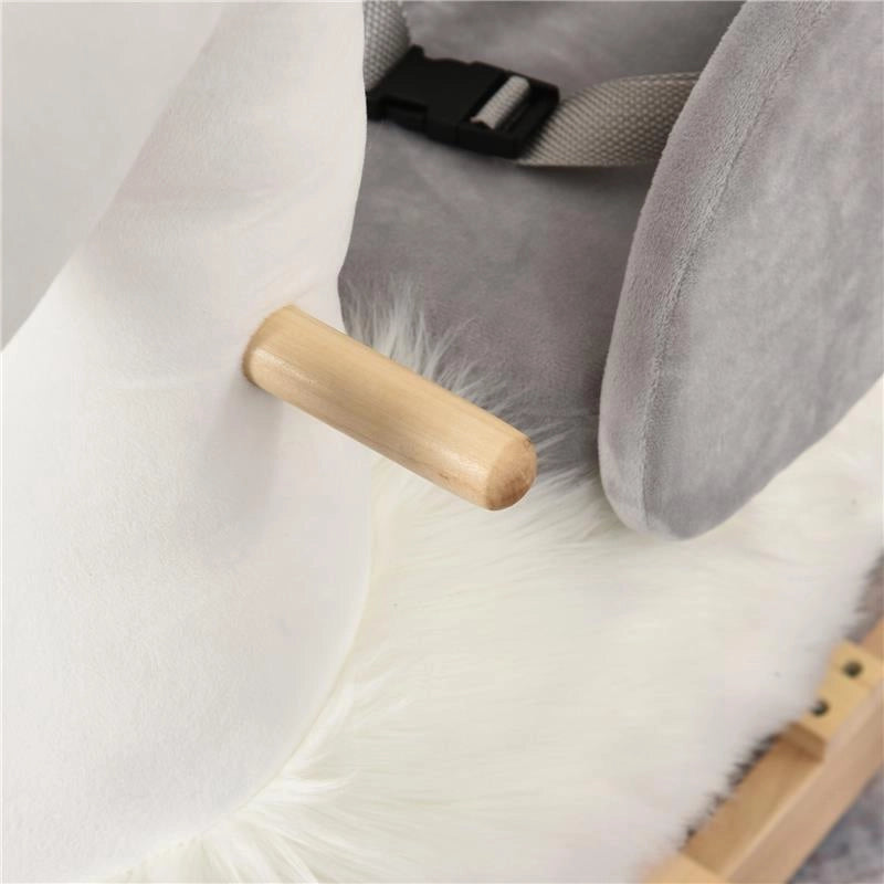 DONDOLO GIOCATTOLO A FORMA DI CIGNO PER BAMBINI 18-36 MESI  BIANCO E GRIGIO