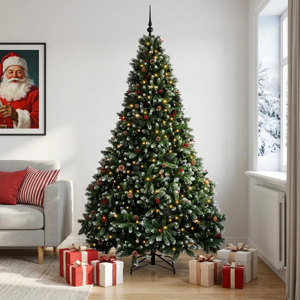 Albero di Natale artificiale verde con palline 300 cm 600 LED 3467340