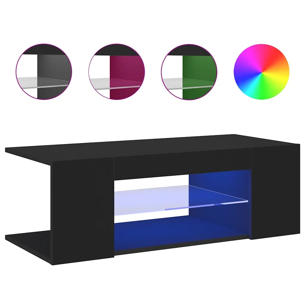 Mobile Porta TV con Luci LED Nero 90x39x30 cm 804239