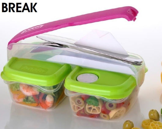 Contenitore Con Portaposate Break Doppio 0.75 Litri Set 2 Pezzi Bama - Bama Spa