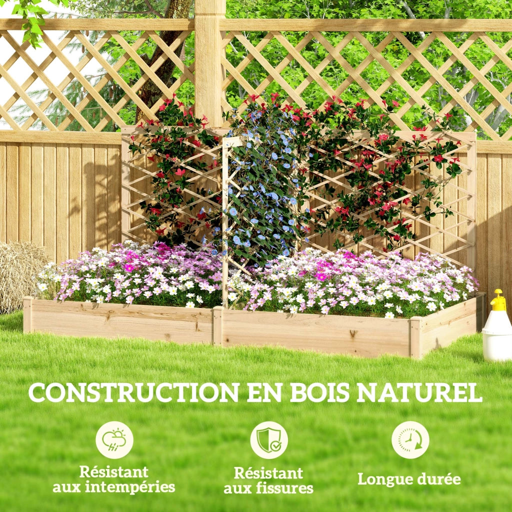 Fioriera con 3 griglie modulare ¨C Minimal ¨C 222x114x109 cm effetto legno naturale