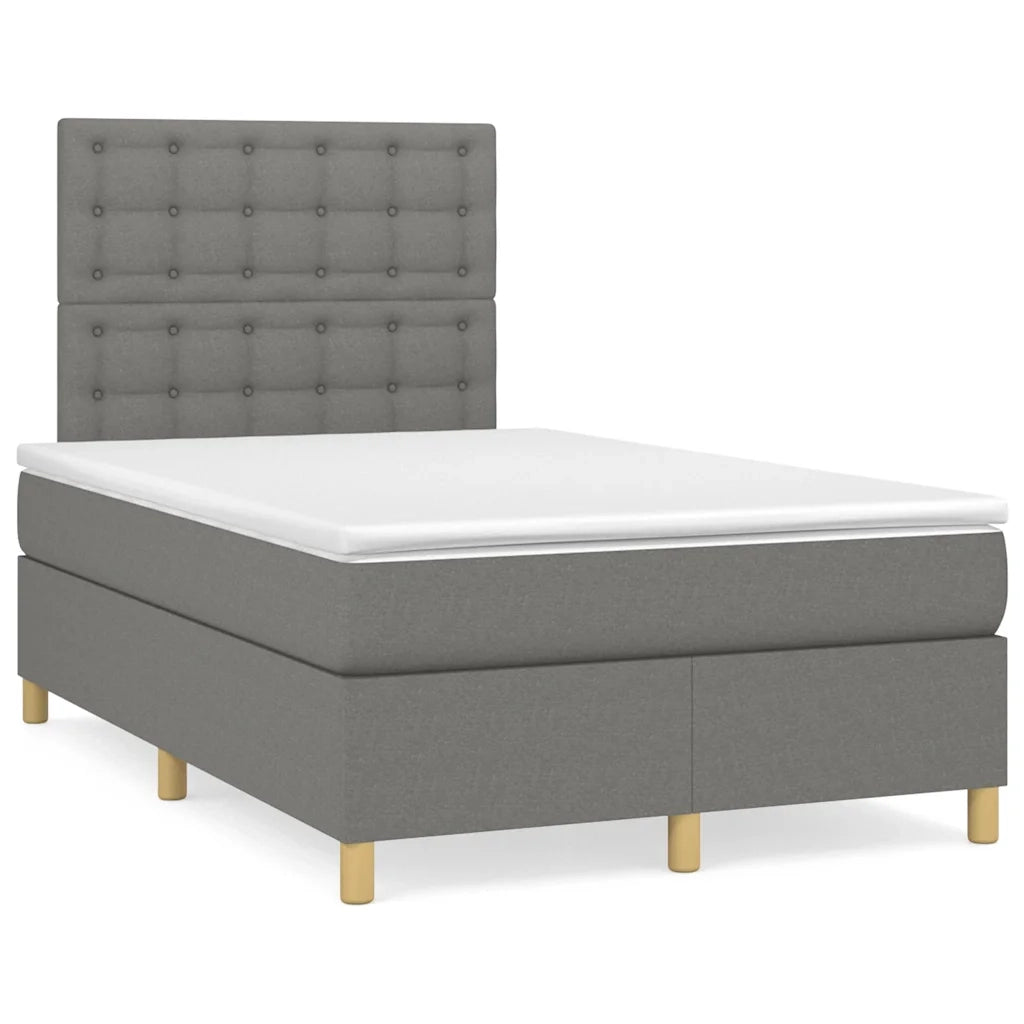 Giroletto a Molle con Materasso Grigio Scuro 120x190cm Tessuto 3269959