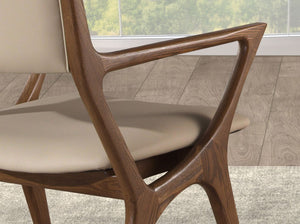 Sedia in similpelle visone