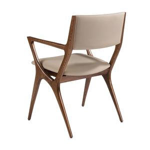 Sedia in similpelle visone