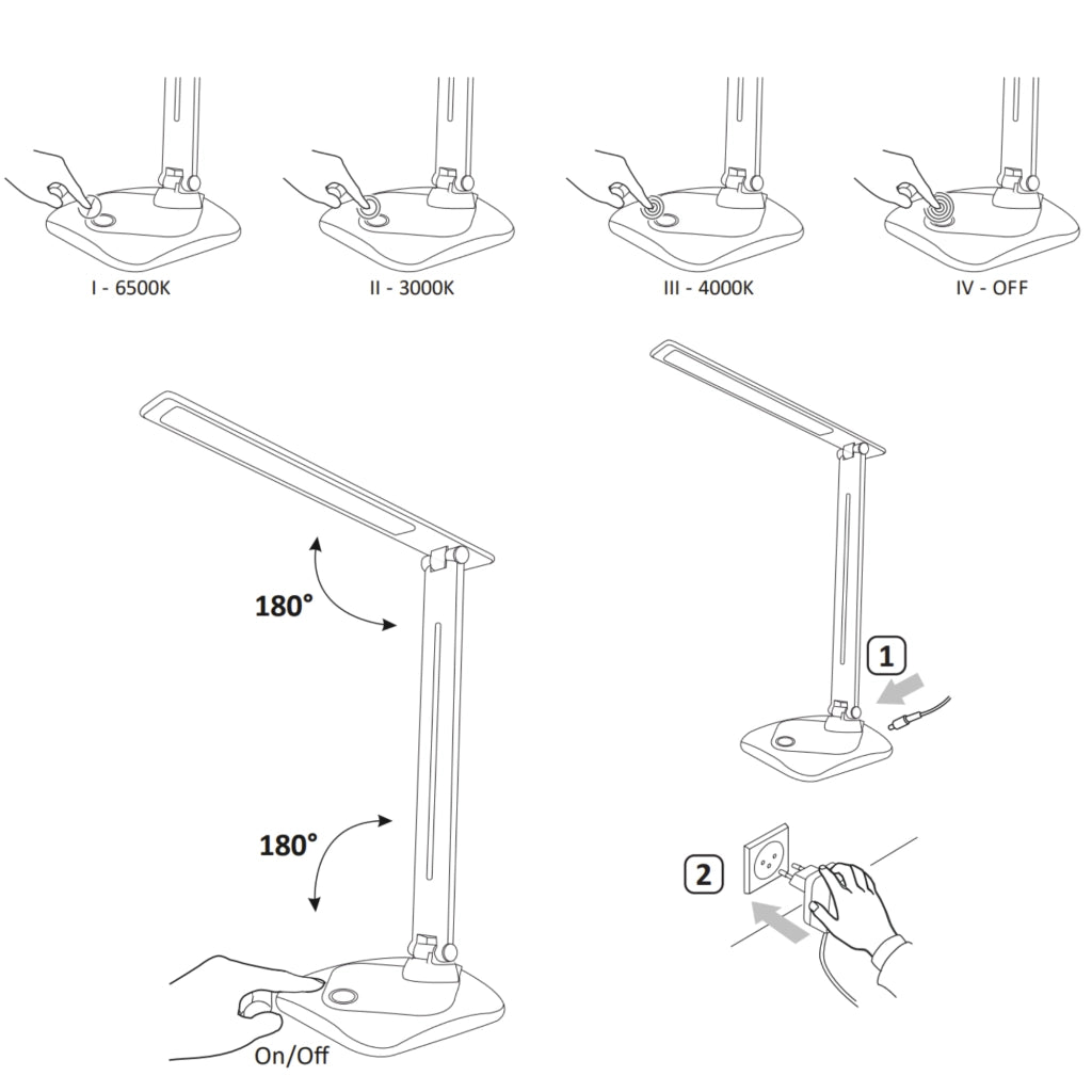Lampada da scrivania LED dimmerabile nera Toledo Polux