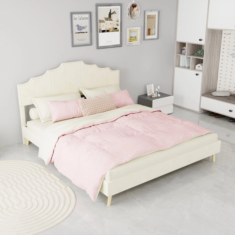 Letto Contenitore Imbottito ¨C MINIMAL ¨C Beige 160x200 con Materasso