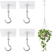 Hanger per Plafondo Self-adesivo 4 pezzi per Piante Sospese - Carico Elevato - Esterno - Campane al Vento - Nessun Foro da Realizzare