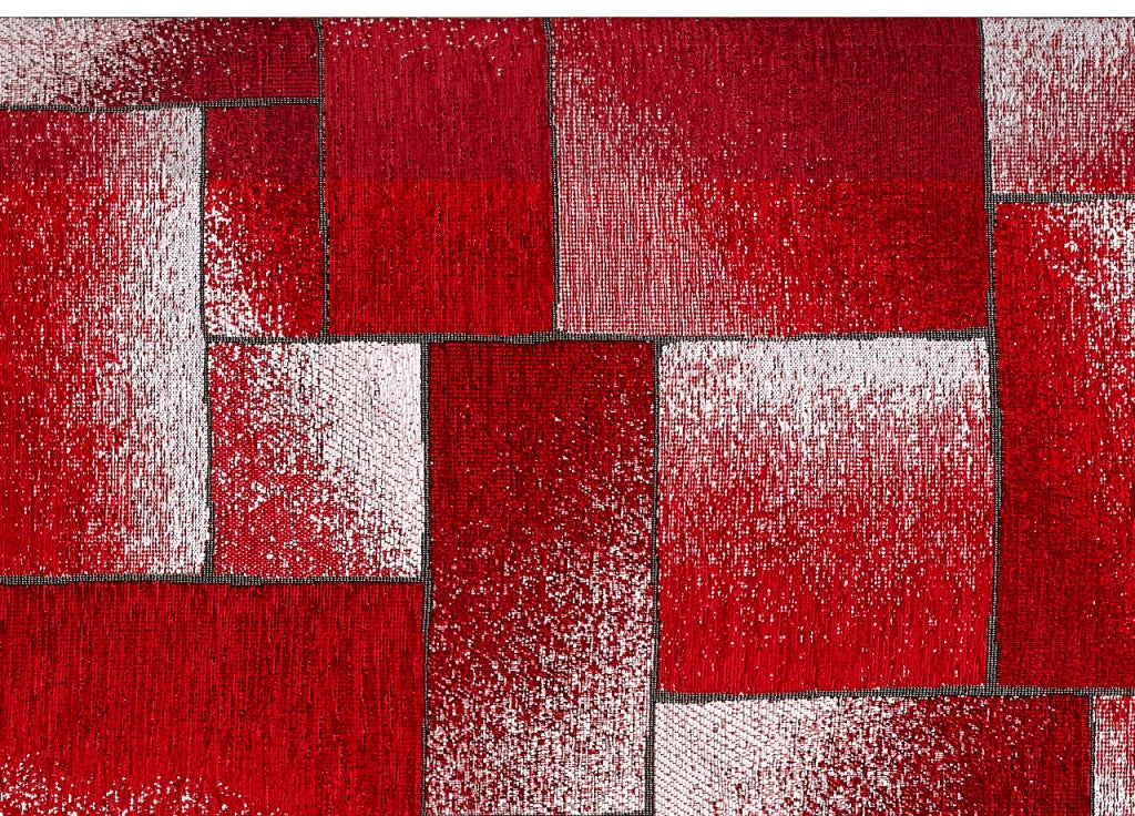 Tappeto Salotto Velour Antiscivolo Disegno Tetrix By Suardi - 140x200 - Rosso