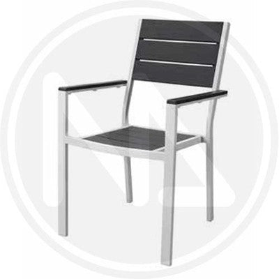 SEDIA CON BRACCIOLI IN METALLO E PVC STINTINO CM. 57x45,5x88,5 PAPILLON PEZZI 2