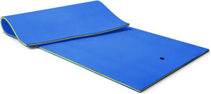 Tappetino Galleggiante Acquatico, 355X183cm, Materassino Galleggiante Resistente agli Strappi con Dispositivo di Ormeggio e Cinghie di Aggancio, per Mare Lago Piscina e Spiaggia, Blu