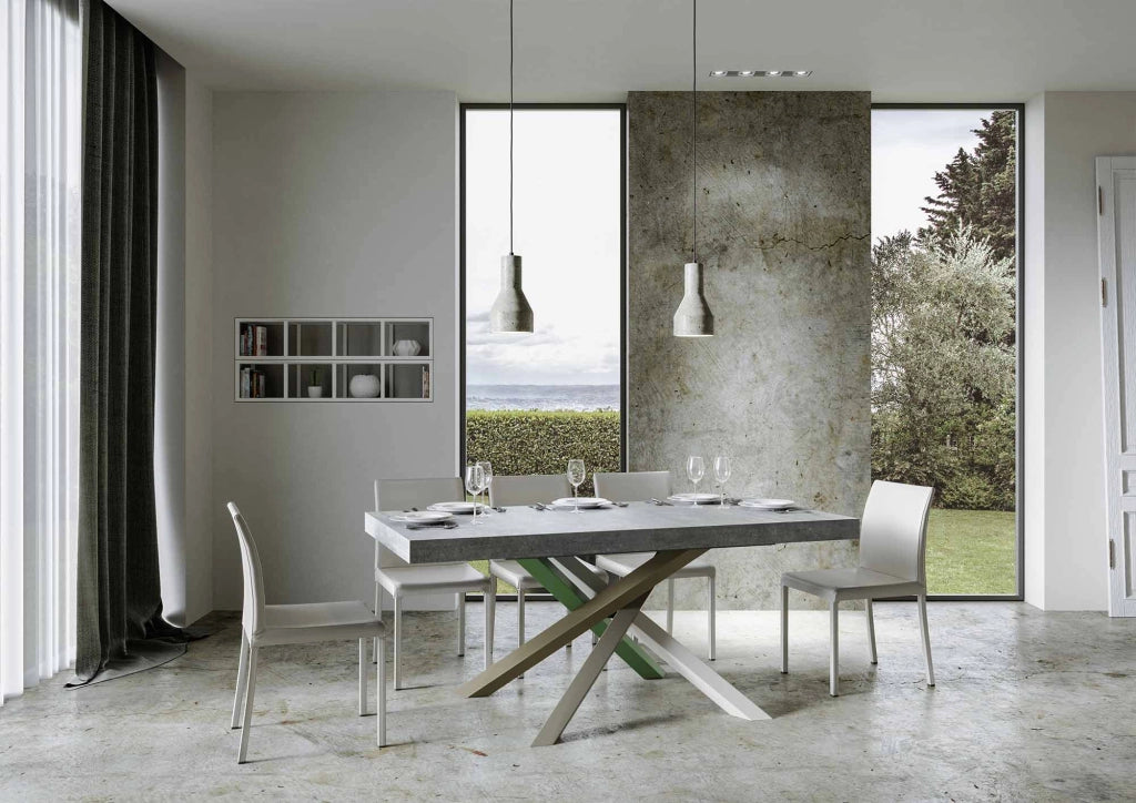 Tavolo allungabile 90x180/440 cm Volta Premium cemento telaio 4/A