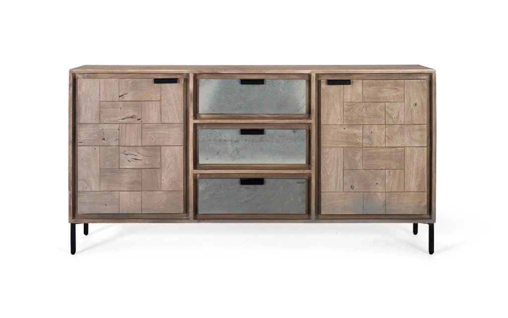 Credenza in legno di acacia e metallo 160 cm