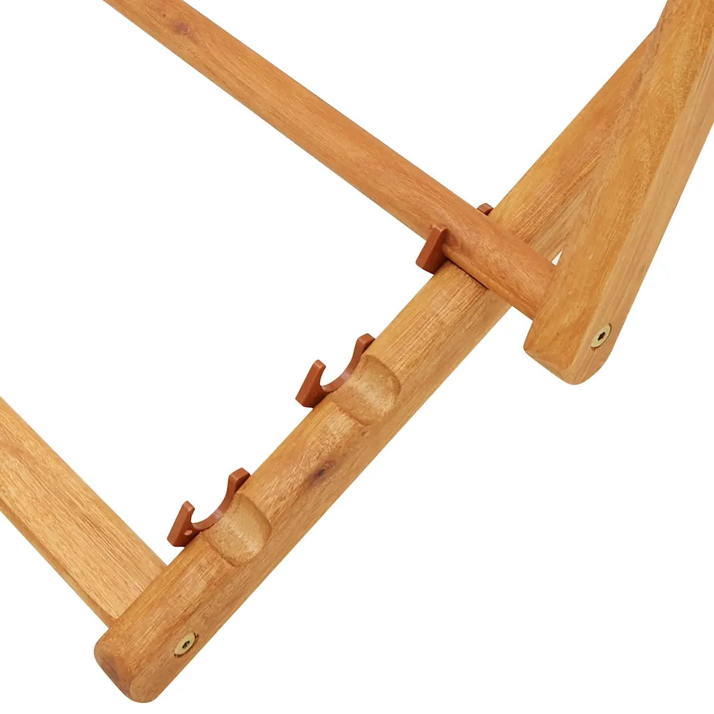 Sdraio Pieghevole in Legno di Eucalipto e Tessuto Nero CFW7164111