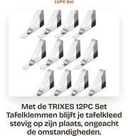 Tappetino da tavolo Clips 12 pezzi - Fermagli metallici regolabili - Fermagli per tavolo all'aperto - Fermaglio per tappetino da tavolo - Fermagli per tappetino da tavolo - Ideali per feste - Fermagli per tavolo