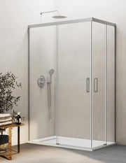 Box doccia ingresso angolare 2+2 THALASSA (BASIC) 95x90 cm Nichel vetro trasparente