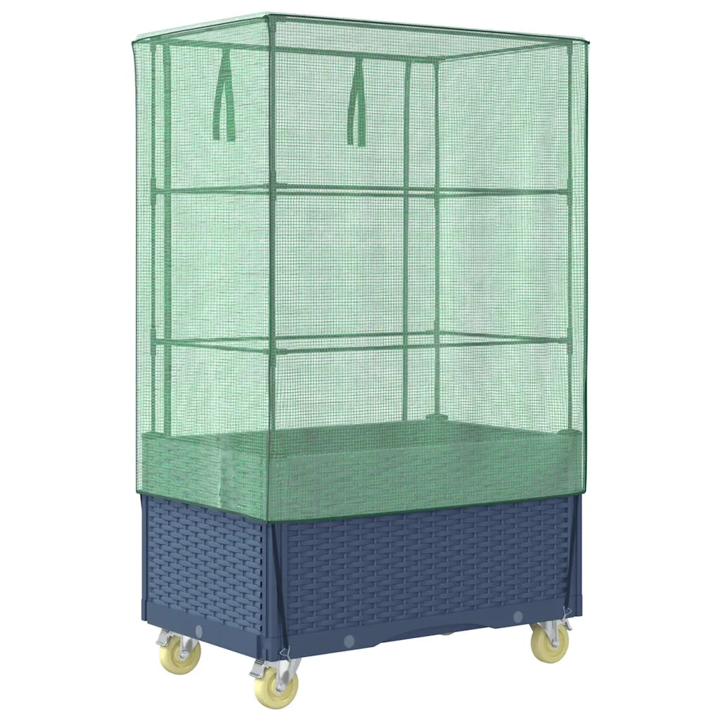 vidaXL Letto Rialzato con Copertura e Ruote Effetto Rattan 80x50x182cm