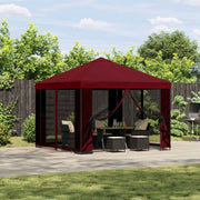 Gazebo 3 x 3 m Borgogna Poliestere e Acciaio 190 gsm