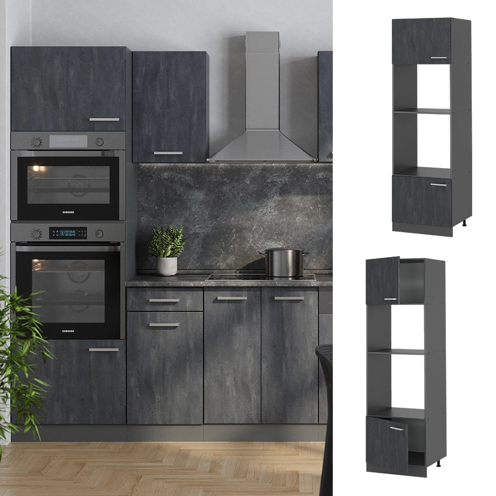 Vicco Set mobili bagno Calcestruzzo nero 60 cm