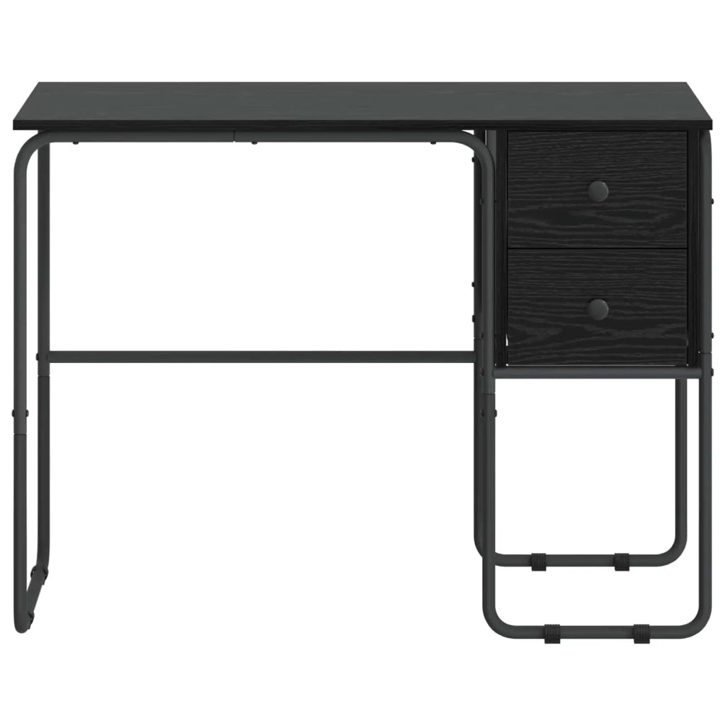 Scrivania con Spazio di Archiviazione Rovere Nero 8008002