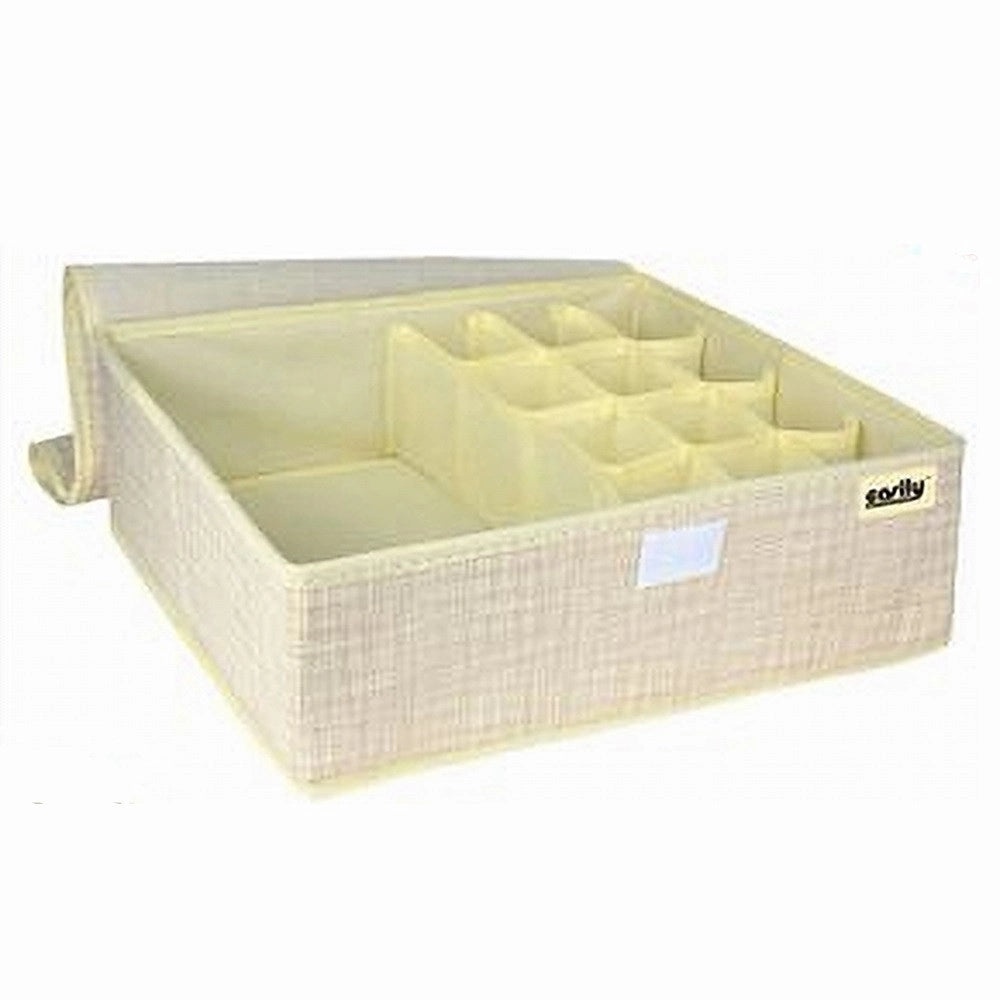 Trade Shop - Portaoggetti Tessuto Organizer Contenitore Biancheria 13 Posti 35x25x11cm 69721 -