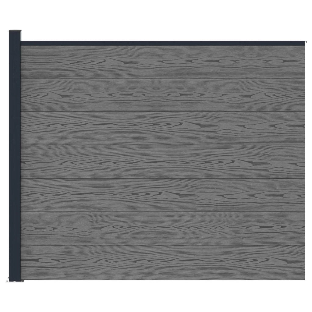 Pannello di Recinzione WPC e Alluminio Grigio 42039068