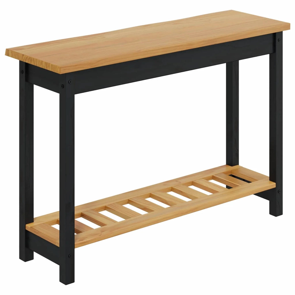 VidaXL Tavolo consolle con lo scaffale EKAI Nero 112 x 35 x 76 cm 42037017