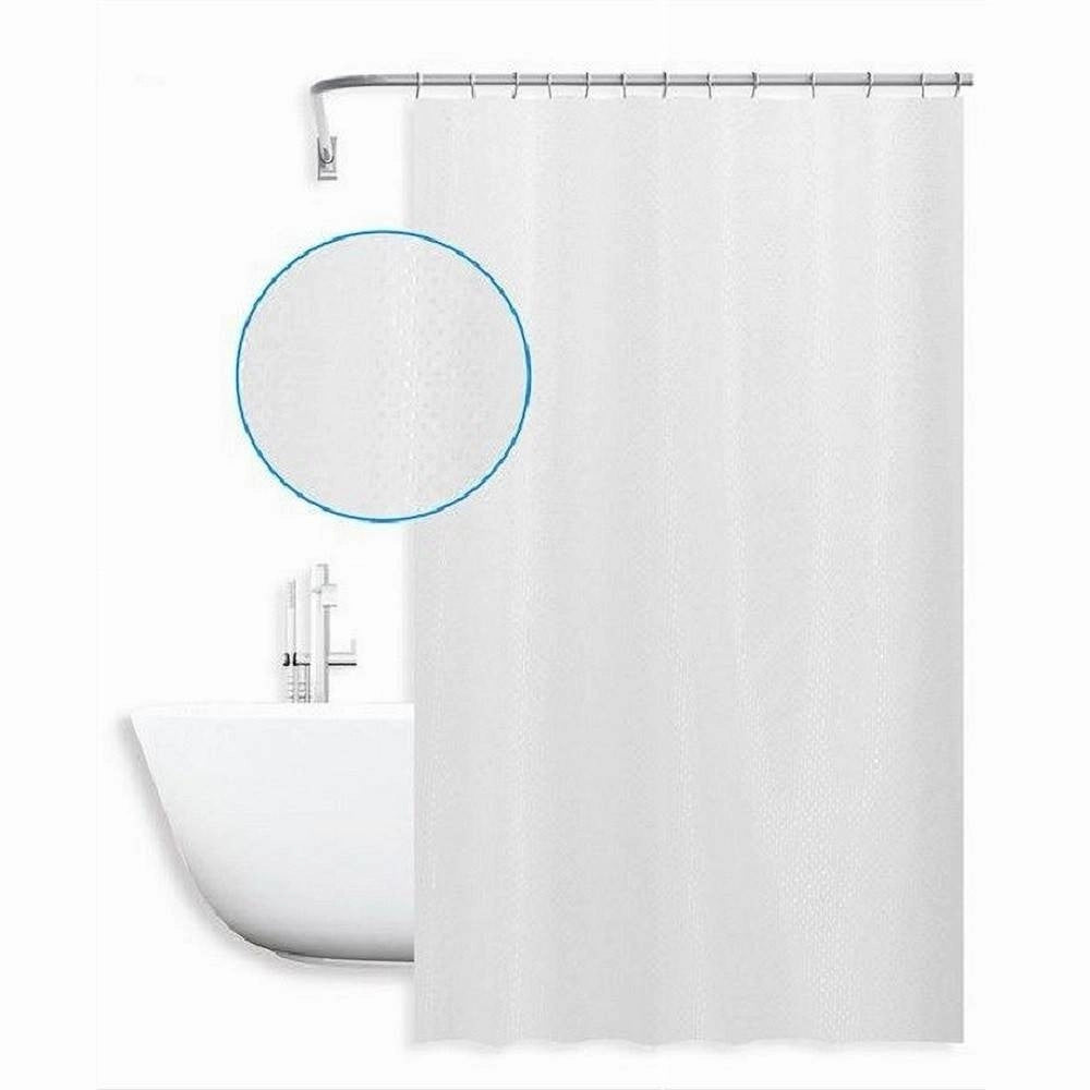 Trade Shop - Tenda Doccia Antimuffa Impermeabile 240x180 Cm Anelli Bianca Texture Rombi 59816 -