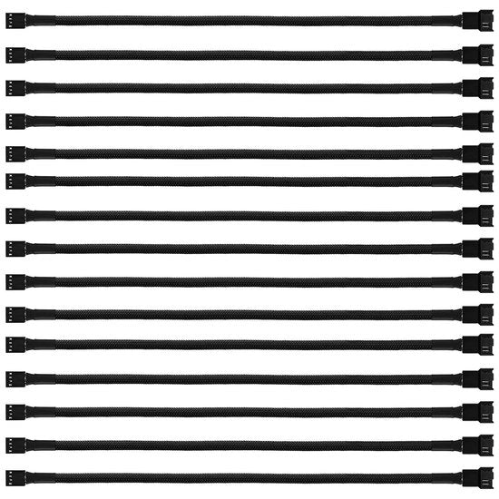 Cavo di estensione per ventilatore - 4-pins - Lunghezza 27 cm - Nero - Adatto per computer - Pacchetto da 15 pezzi